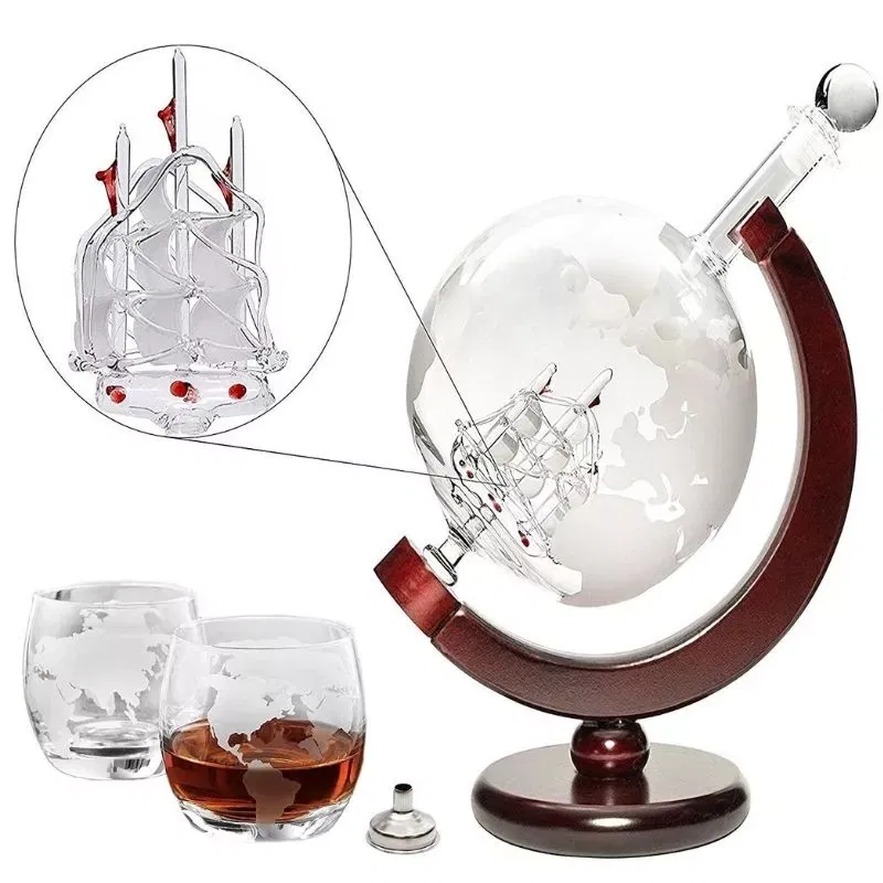 Set cadou decantor Glob Pamantesc cu doua pahare Epique [26]