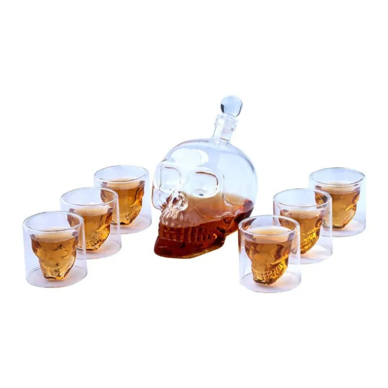 Set cadou Decantor sticla Craniu 1000ml cu 6 pahare Free Spirits [6]