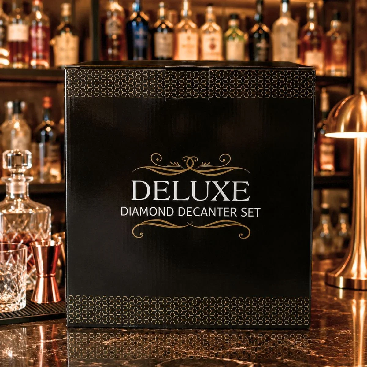 Set cadou decantor Sticla Diamant cu doua pahare Deluxe [3]