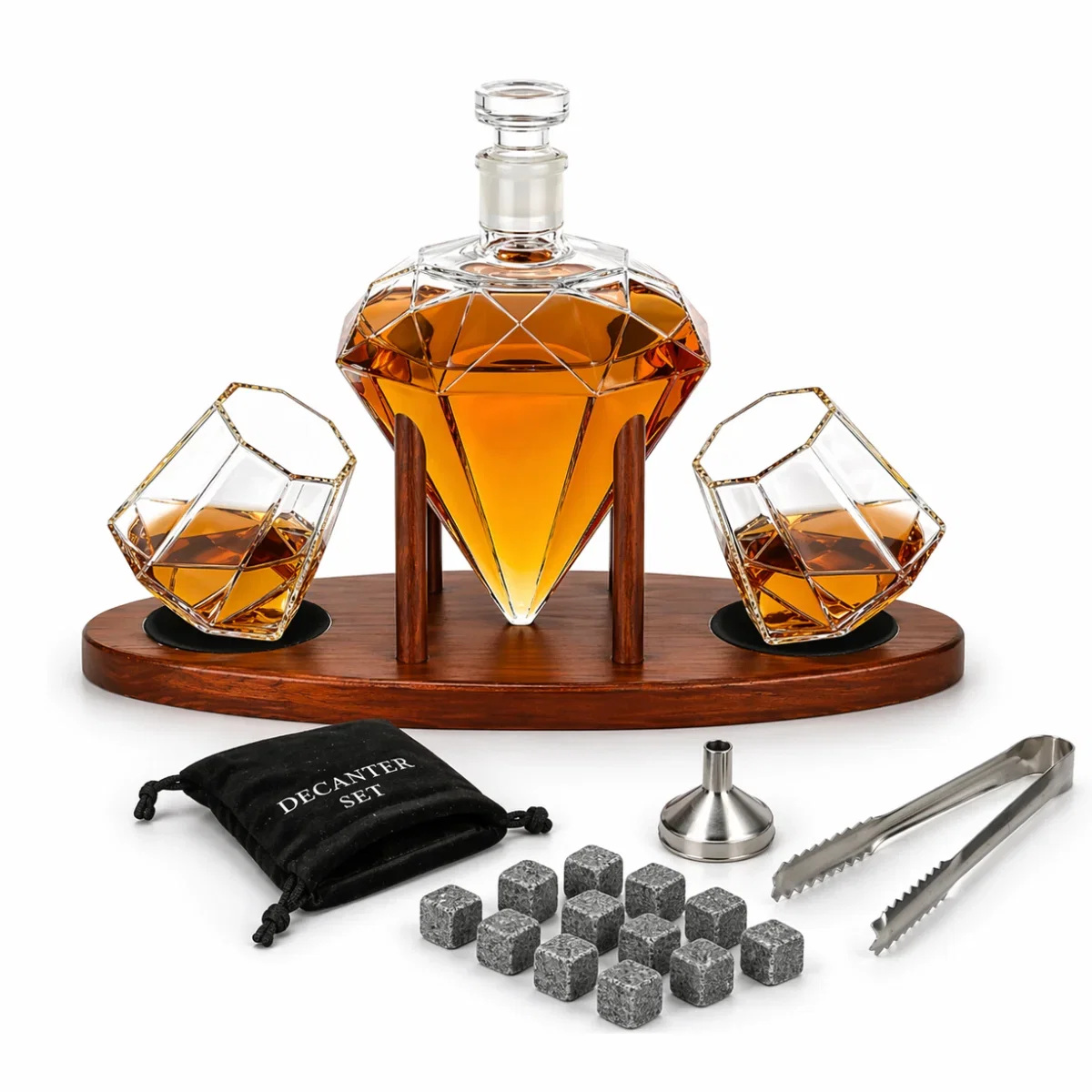 Set cadou decantor Sticla Diamant cu doua pahare Deluxe [17]