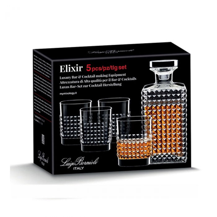 Set cadou decantor Whiskey Sticla cu 4 pahare Elixir [9]
