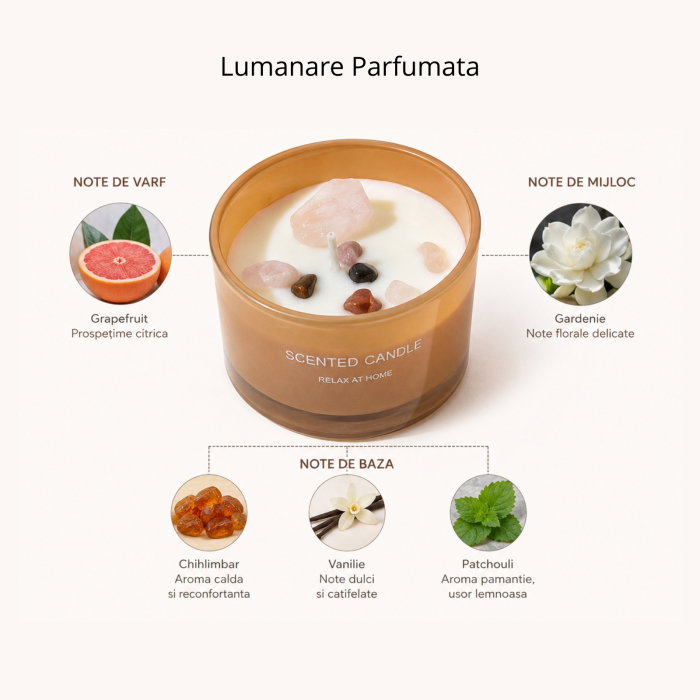 Set cadou femei cu flori din sapun si lumanare, Ivory Rose [9]