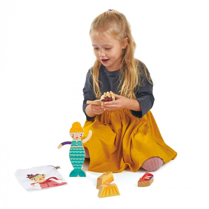 Set cadou jucarii din lemn Printesa si Sirena, puzzle cu 16 piese [2]