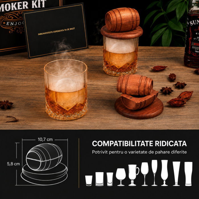 Set Cadou pentru Afumare Whisky cu 2 Pahare si 8 Arome [11]