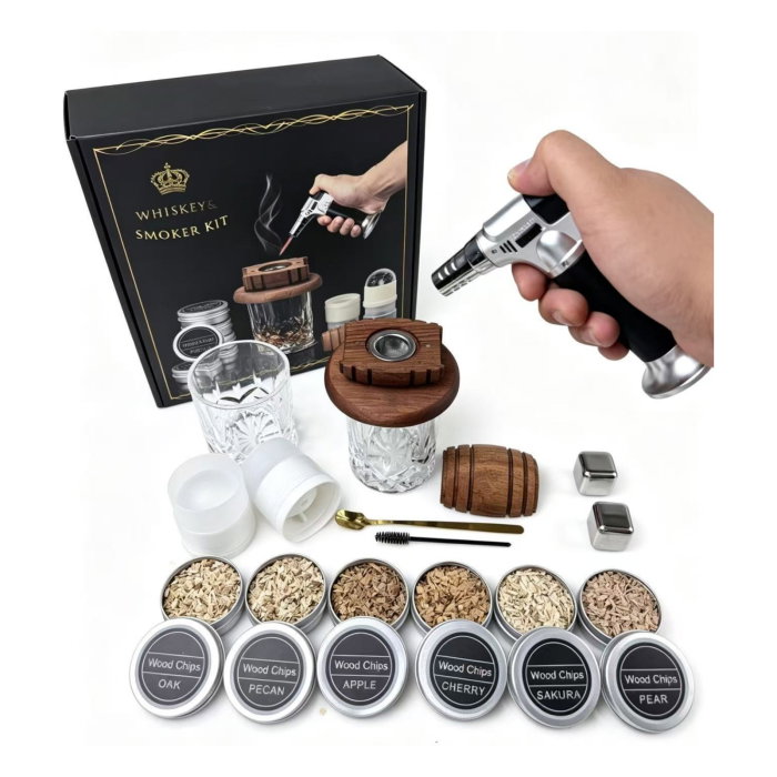 Set Cadou pentru Afumare Whisky cu 2 Pahare si 8 Arome [7]