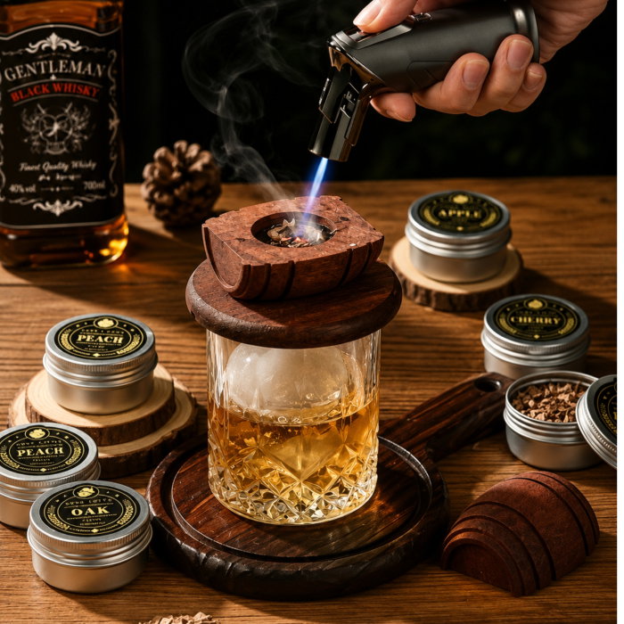 Set Cadou pentru Afumare Whisky cu 2 Pahare si 8 Arome [2]