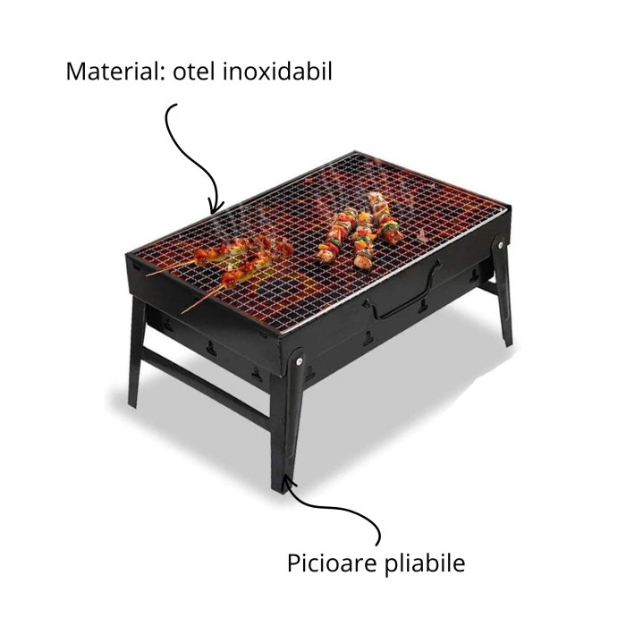 Set Cadou pentru Barbati King of the Grill cu Gratar Portabil, Sort si Accesorii BBQ [8]