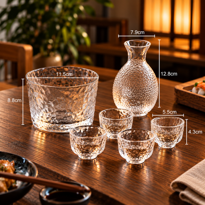 Set cadou servire bauturi tari Sticla cupa si 4 pahare Platinum [2]