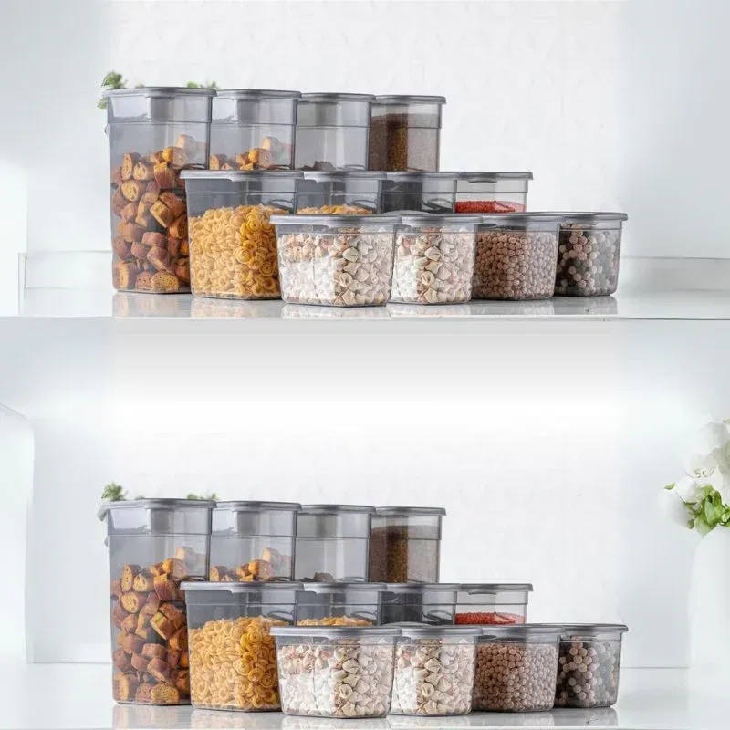 Set cutii cu capac pentru depozitare 24 piese Antracit [1]