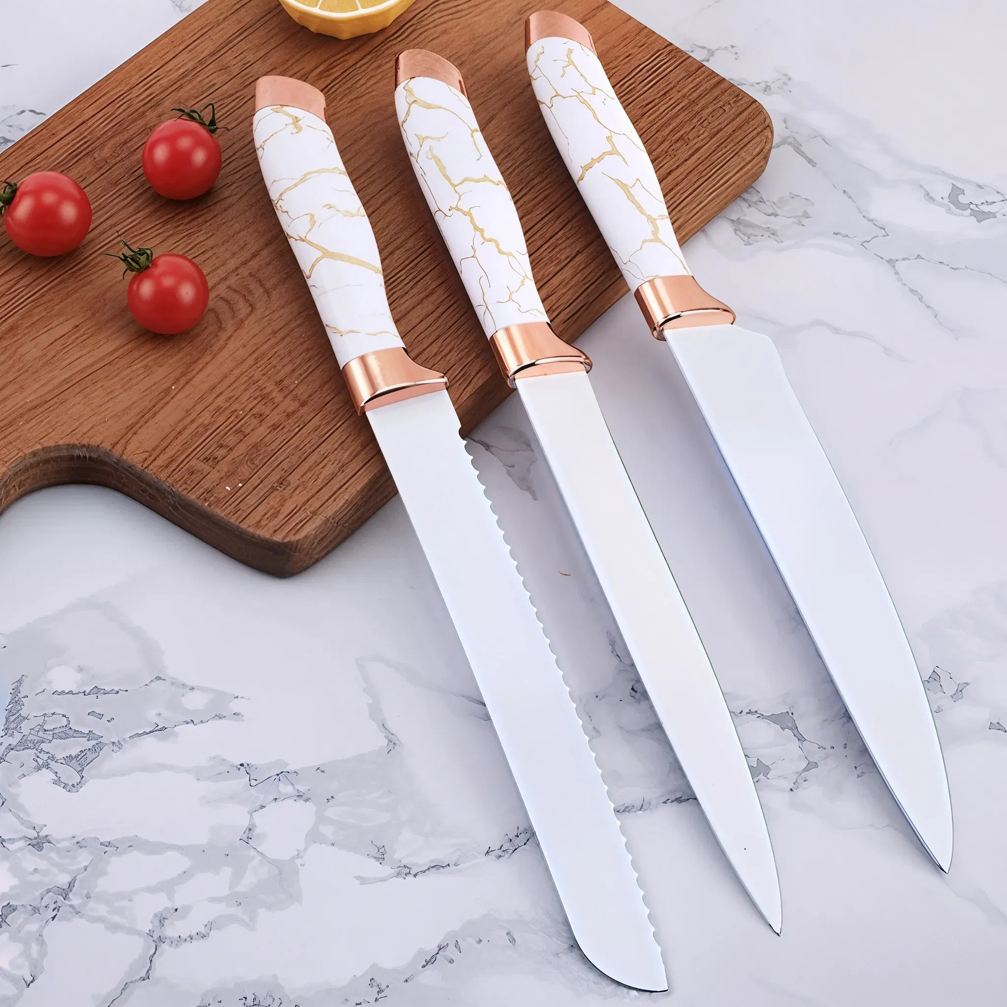 Set cutite inox cu suport elegant marmorat [6]