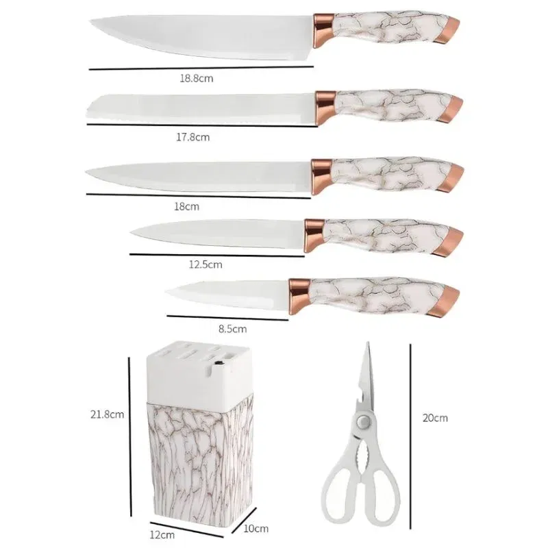 Set cutite inox cu suport elegant marmorat [14]