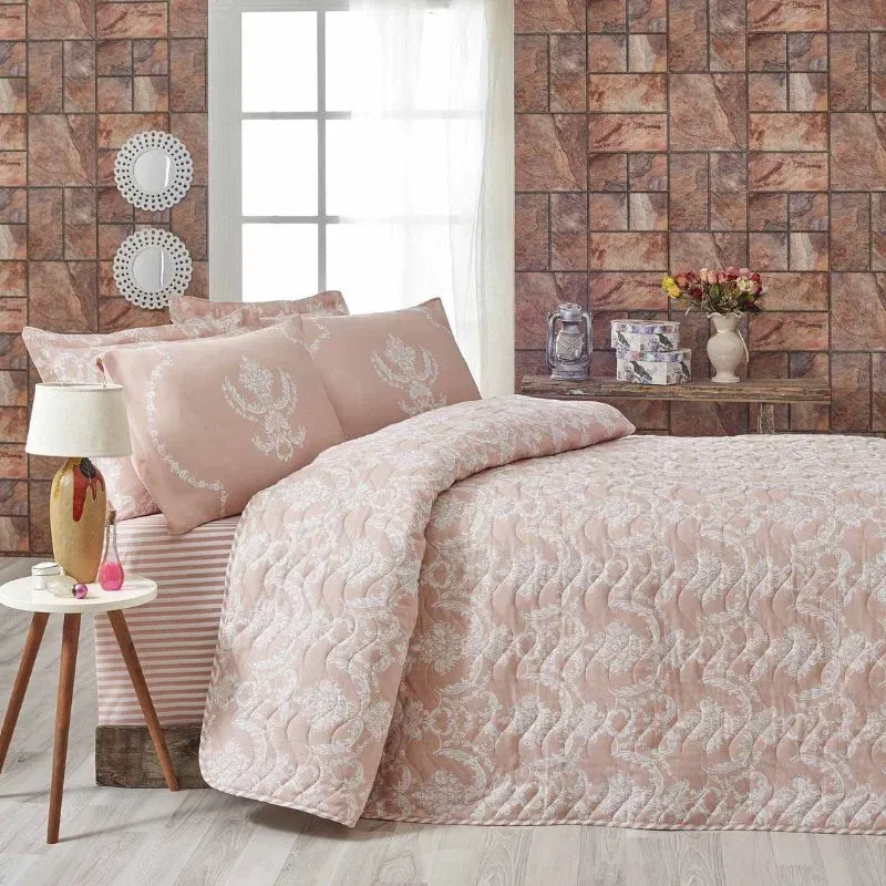 Set cuvertura pat dublu Pure, bumbac si poliester, 200x220 cm [1]