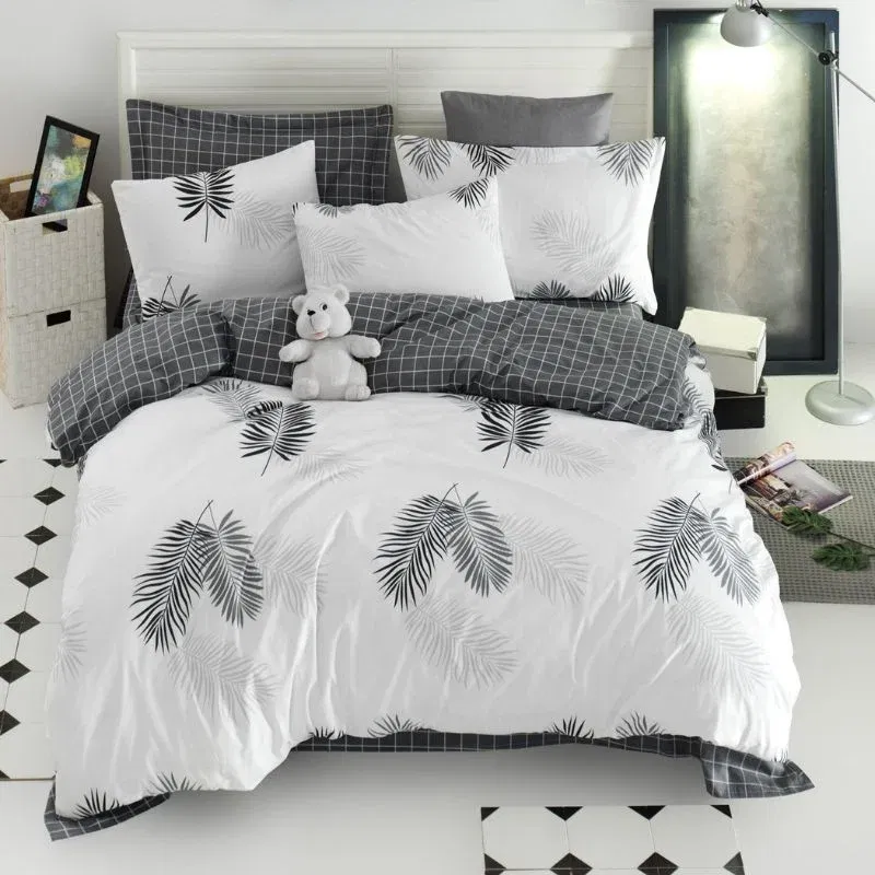 Set de lenjerie pat dublu Pipong - Black White [1]