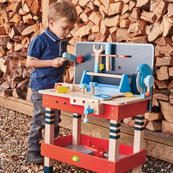 Set jucarii din lemn Atelier Micul tamplar, 19 piese [1]