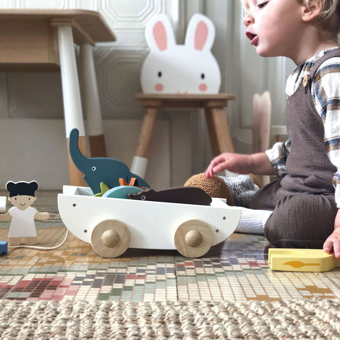 Set jucarii din lemn Corabia cu animalute, 12 piese [2]