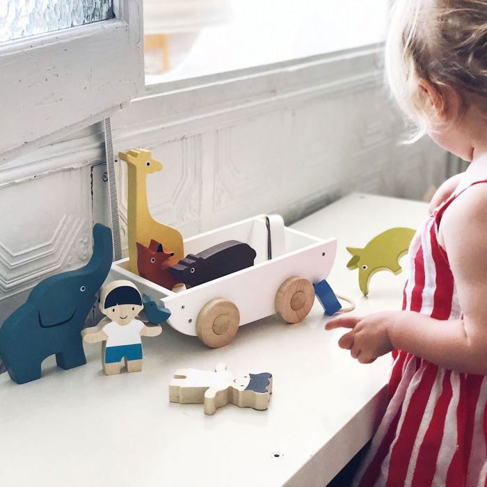 Set jucarii din lemn Corabia cu animalute, 12 piese [3]