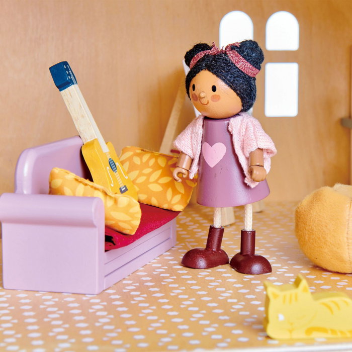 Set jucarii din lemn Mobilier Casuta Papusii, 27 piese [5]