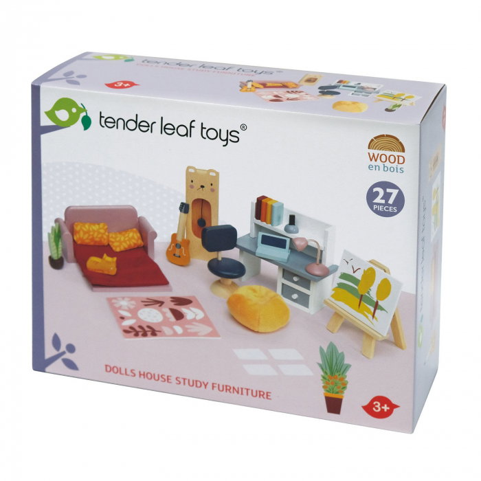 Set jucarii din lemn Mobilier Casuta Papusii, 27 piese [8]