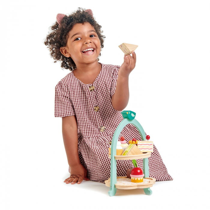 Set jucarii din lemn Stand cu prajiturele, Mini Chef, 9 piese [2]