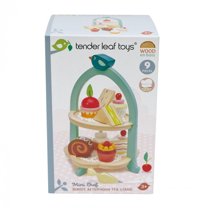 Set jucarii din lemn Stand cu prajiturele, Mini Chef, 9 piese [6]