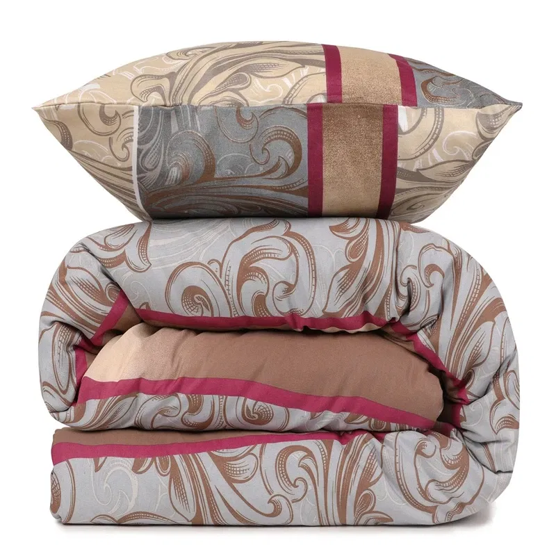 Set lenjerie Basilisk - Crem, 200x220 cm, 2 fete de perna, cearsaf [3]