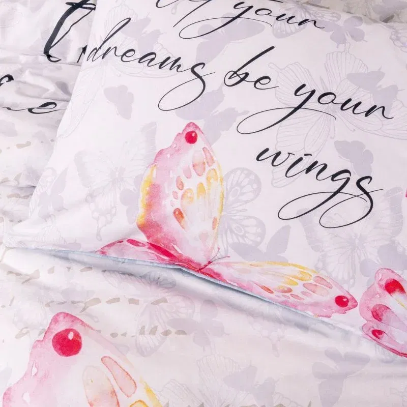 Set lenjerie pat din bumbac, design elegant cu fluturi [2]