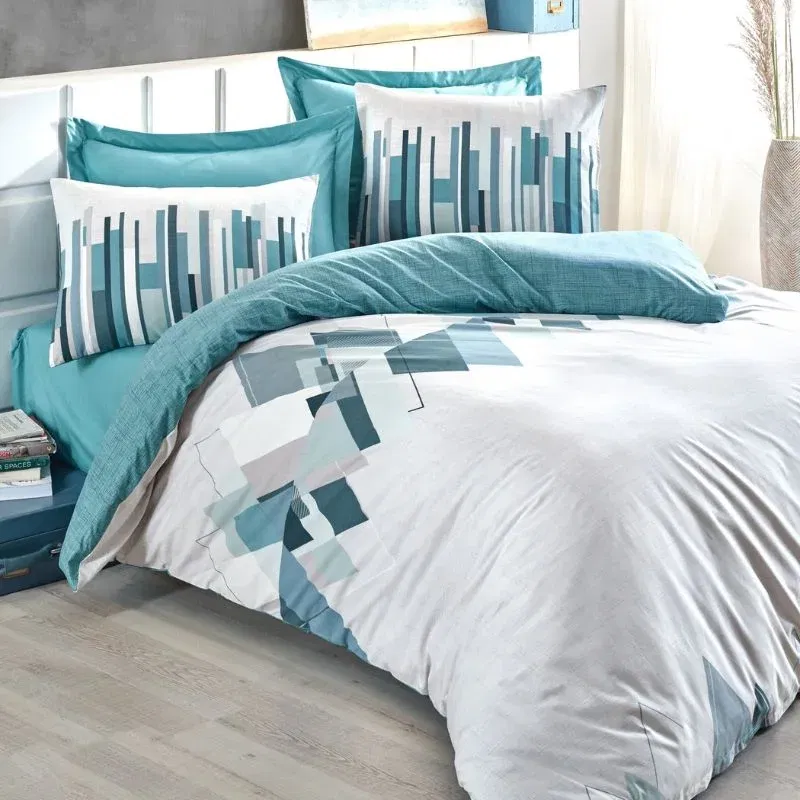 Set lenjerie pat dublu Nesto, bumbac, 200x220 cm [1]