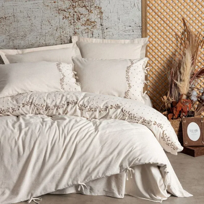 Set lenjerie pat dublu Pelias, bumbac si in, 200x220 cm [1]