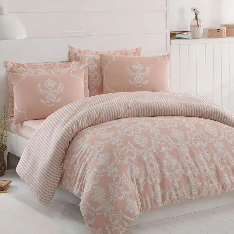 Set lenjerie pat dublu Pure, bumbac si poliester, 200x220 cm [1]