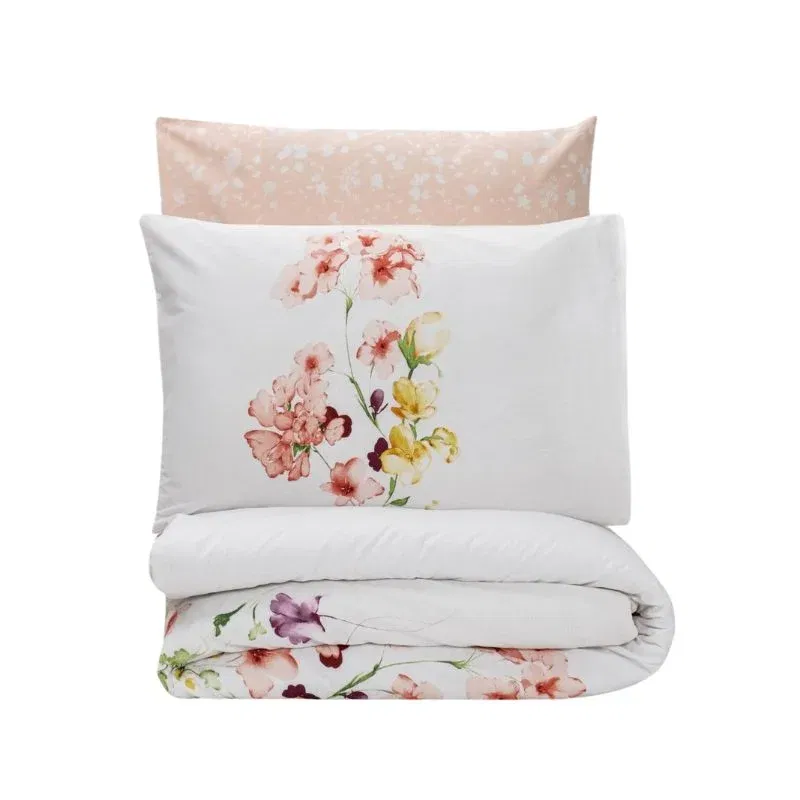 Set lenjerie pat Emma v2 - Somon, 160x220 cm, 1 fata de perna, cearsaf [3]