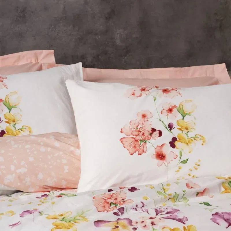 Set lenjerie pat Emma v2 - Somon, 160x220 cm, 1 fata de perna, cearsaf [2]