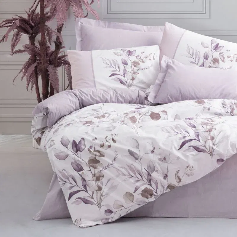 Set lenjerie pat o persoana Nadia - Lila, bumbac, 160x220 cm [1]