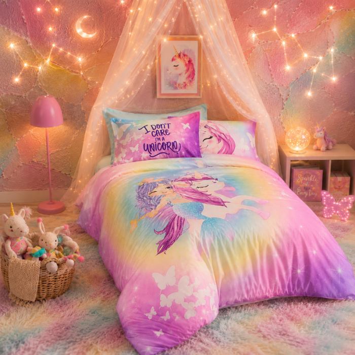 Set lenjerie pat o persoana Sirena - Mint v2, bumbac, 160x220 cm [1]