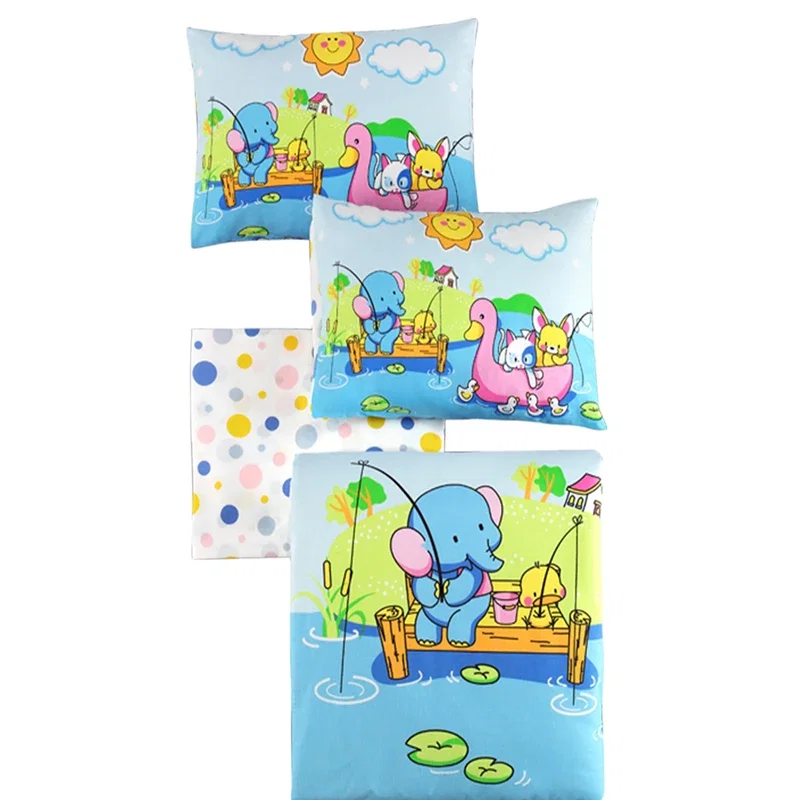 Set lenjerie ranforce - Albastru, 100x150 cm, 2 fete de perna, cearsaf [3]