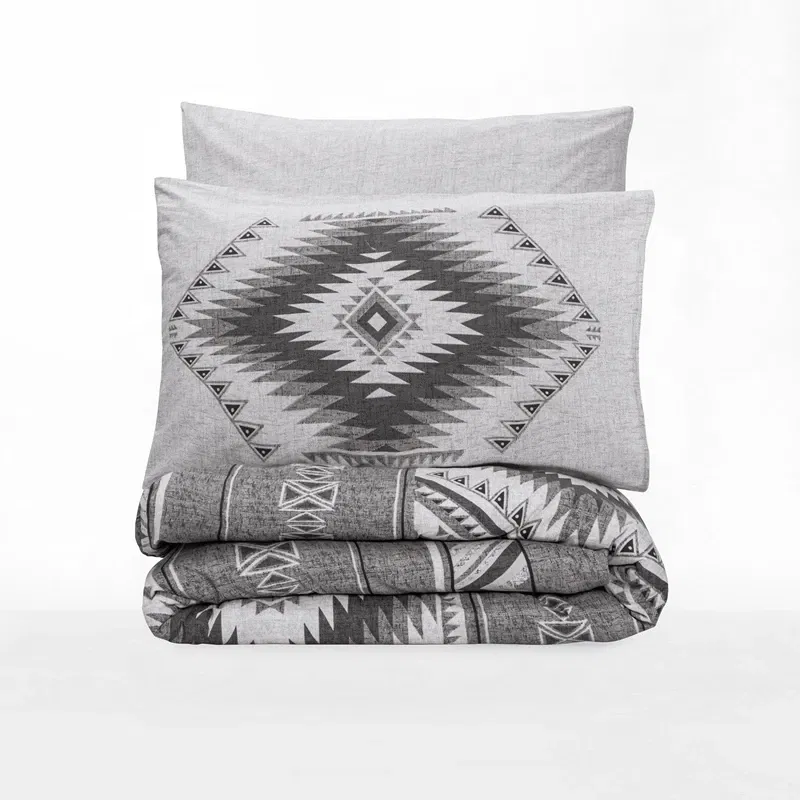 Set lenjerie ranforce Delos - Antracit, 160x220 cm, 1 fata de perna, cearsaf [3]