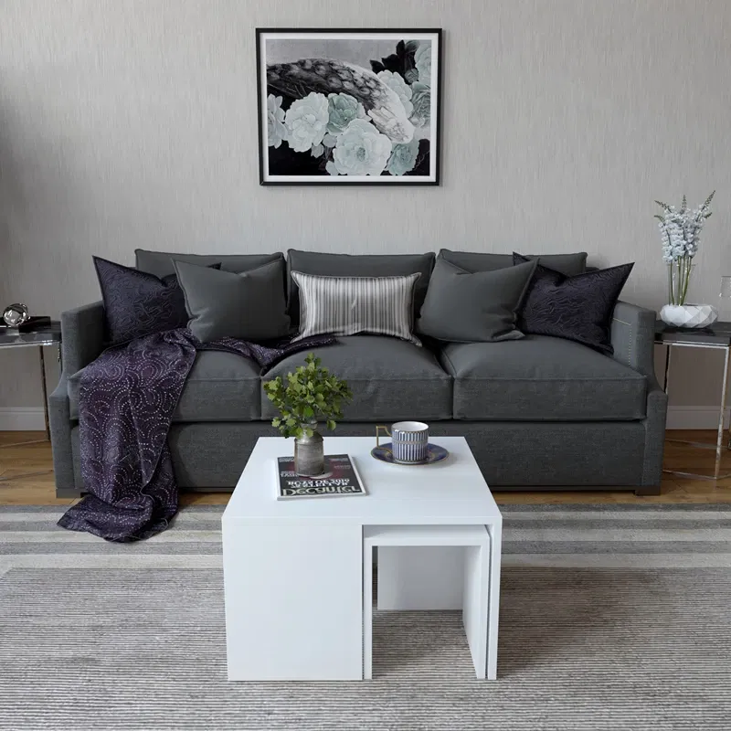 Set masute de cafea Ortanca alb, design modern, multifunctional [2]