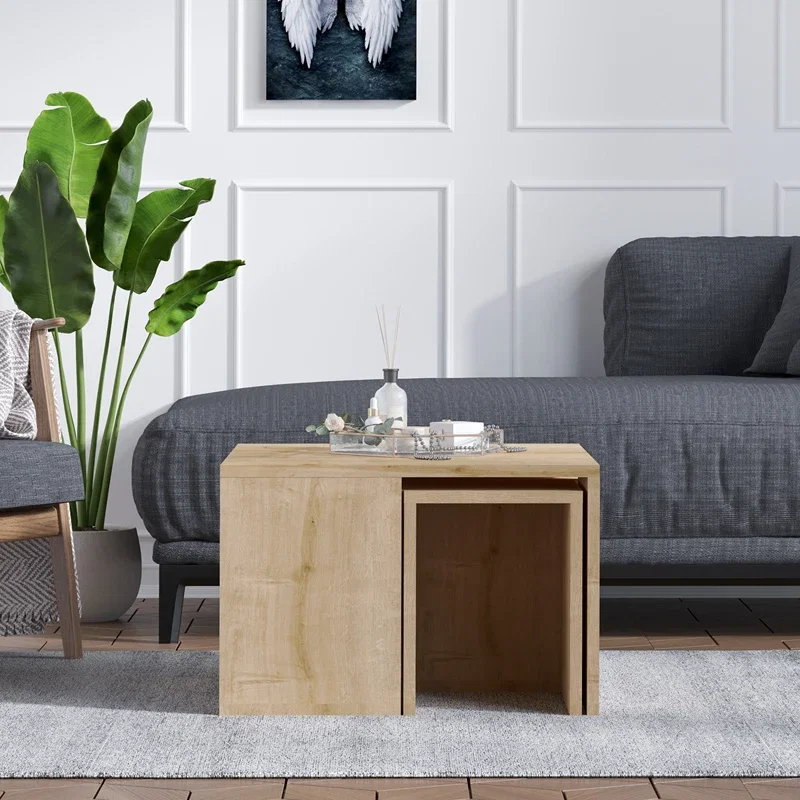 Set masute Ortanca, stejar safir, design modular, 5 piese versatile [2]