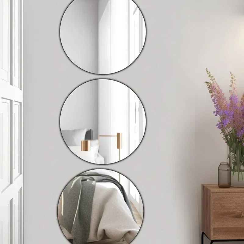 Set oglinzi rotunde, argintii, 40 cm diametru, acrilice, 3 buc [1]