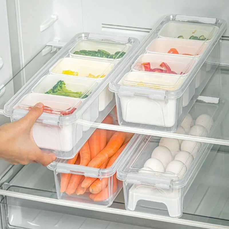 Set organizator frigider 4 piese Transparent [1]