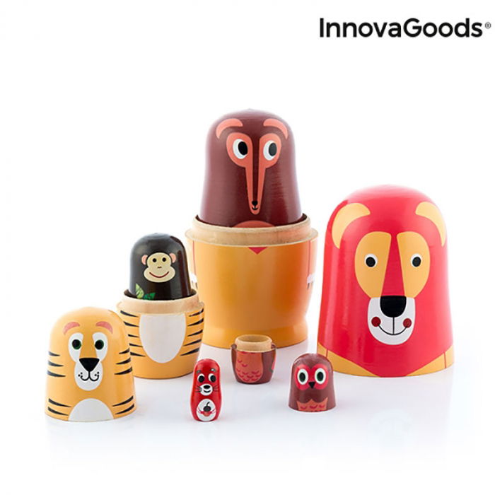 Set Papusi Matryoshka figurine animale, 11 piese [6]