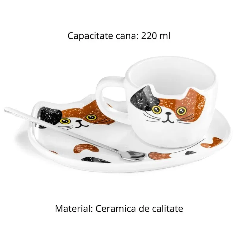 Set Pisicuta cu Cana Suport si Lingurita [4]