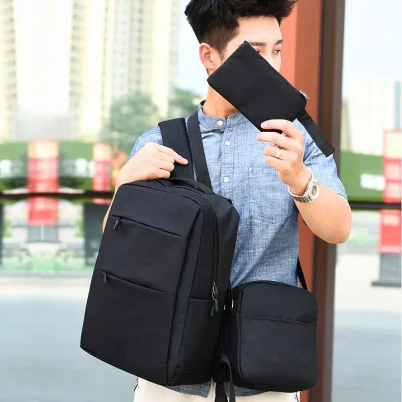 Set Rucsac Triple Power cu USB Negru [1]