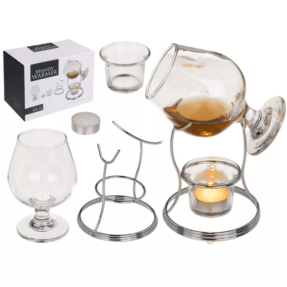 Set servire cognac incalzitor cu suport si pahar [8]