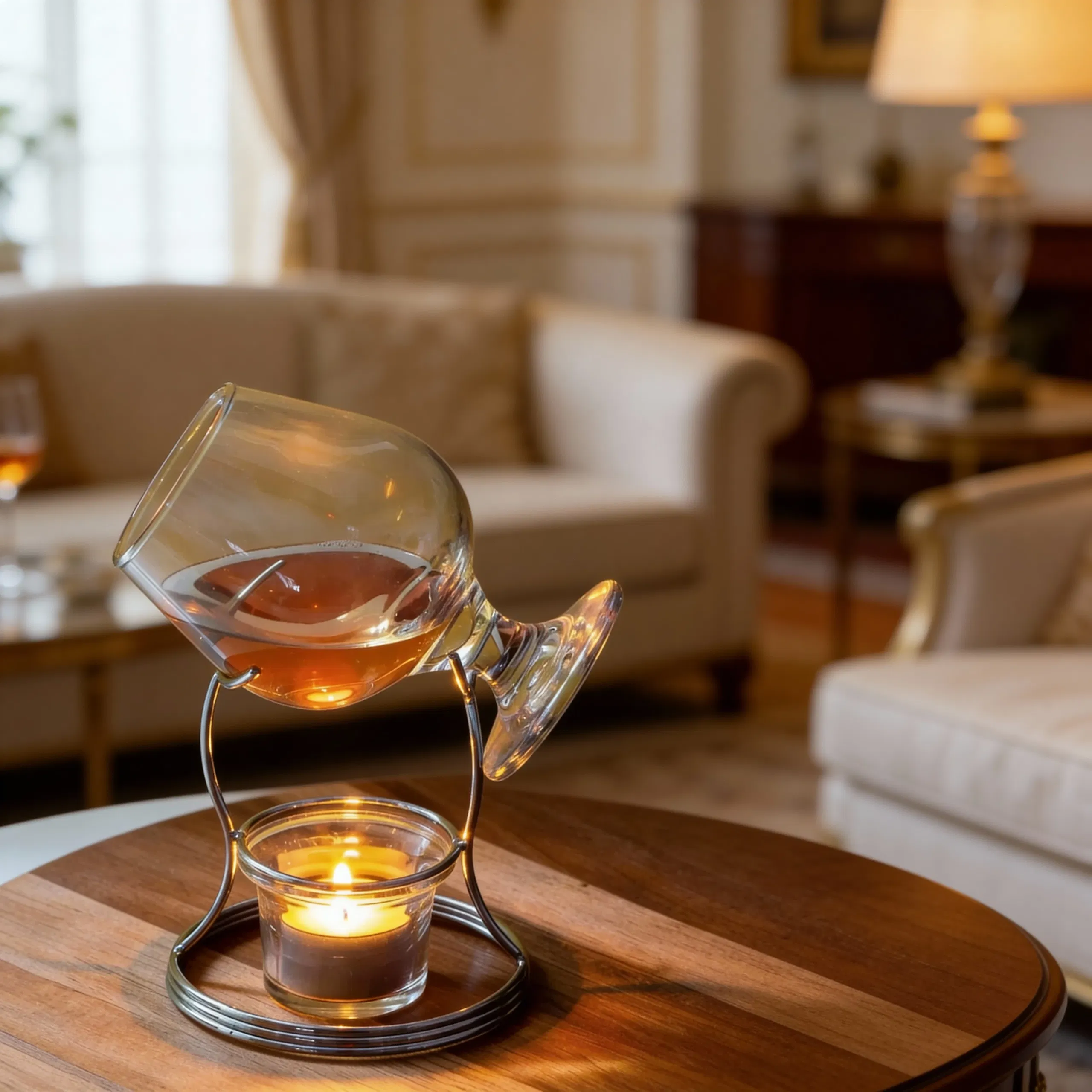 Set servire cognac incalzitor cu suport si pahar [2]