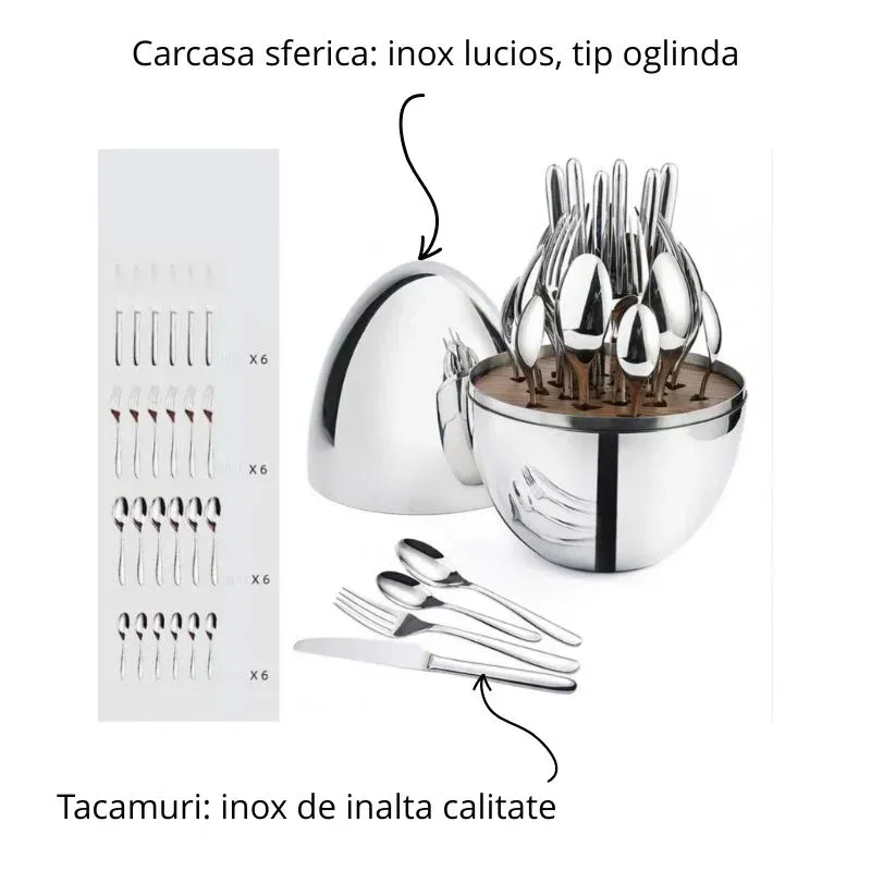 Set 24 tacamuri premium cu suport argintiu [5]