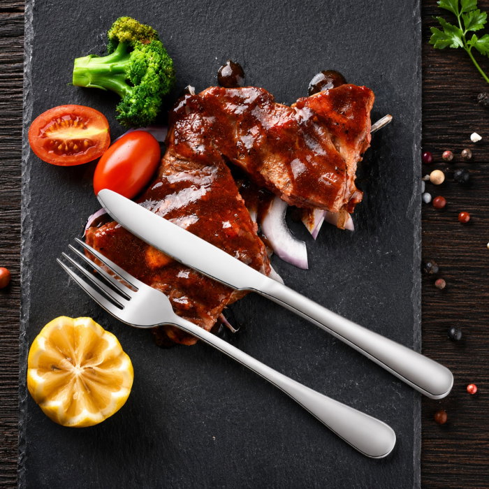 Set tacamuri stil portughez 24 piese argintiu din otel inoxidabil [5]