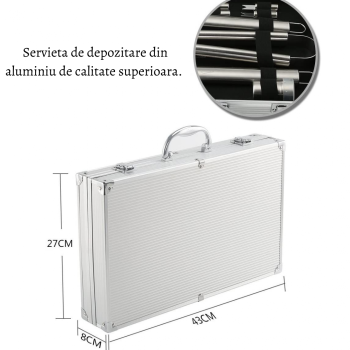 Set ustensile gratar cu Servieta eleganta, 26 piese [13]