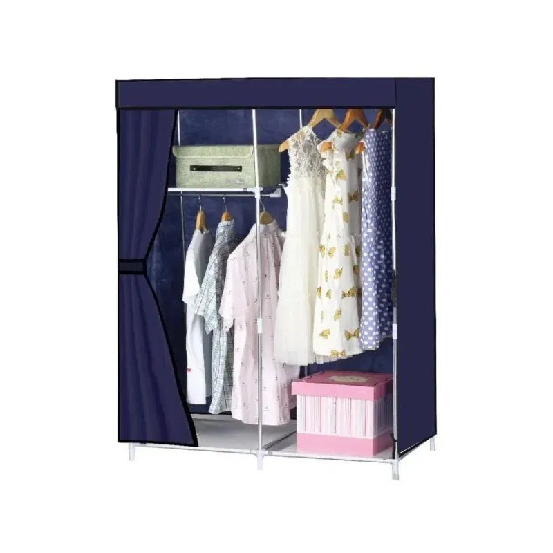 Sifonier textil pliabil cu bara si rafturi [3]