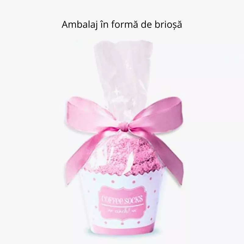 Sosete amuzante Bring Me Coffee Briose roz, Marime 35-40 [11]