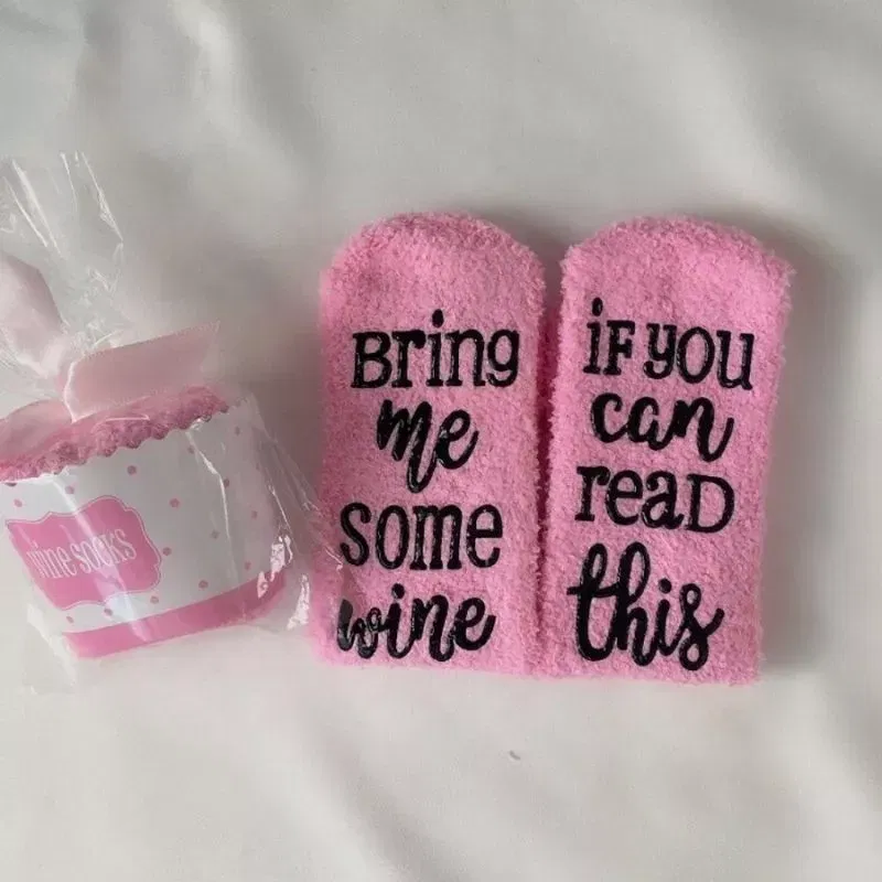 Sosete amuzante Bring Me Wine Briose roz [9]